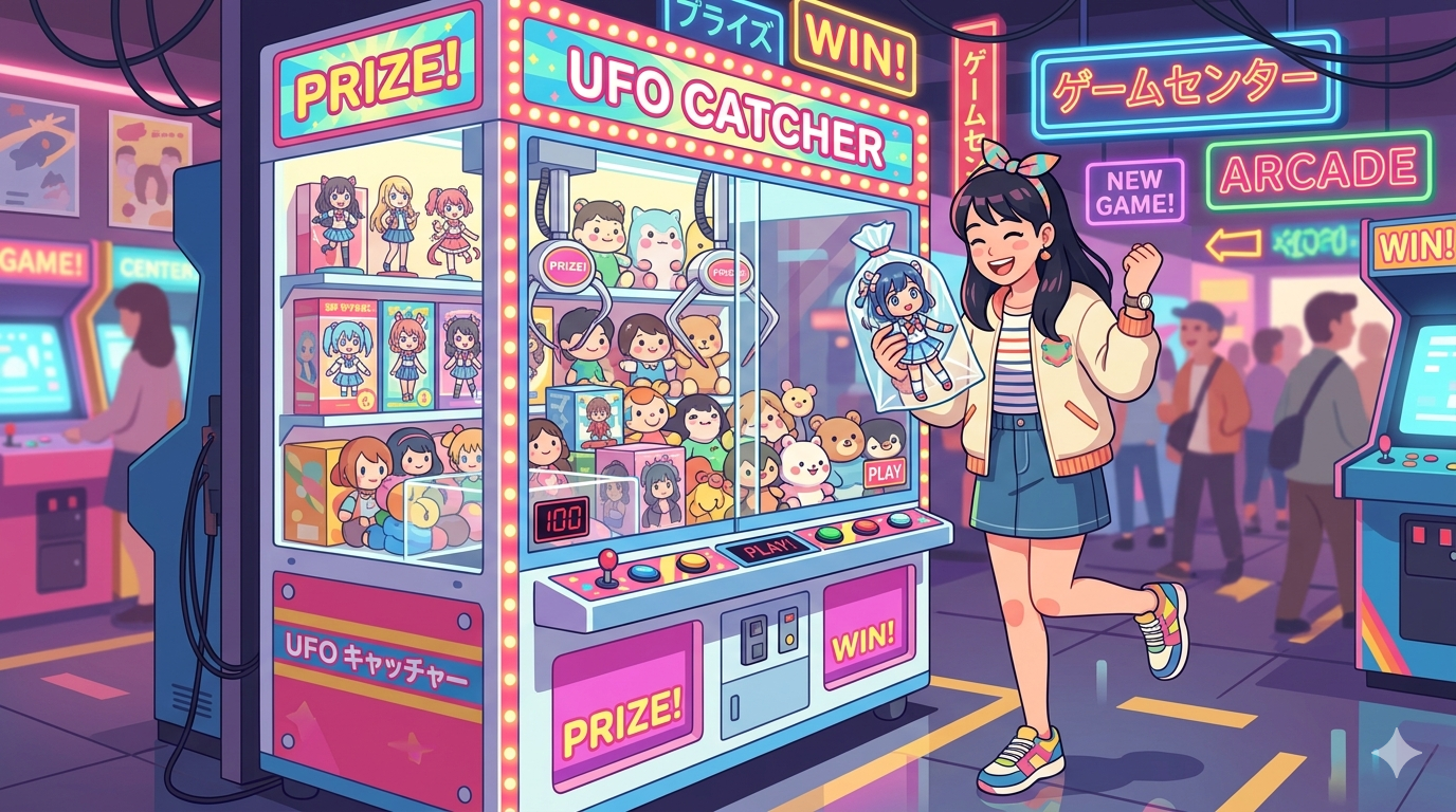 クレーンゲームの景品を狙う？