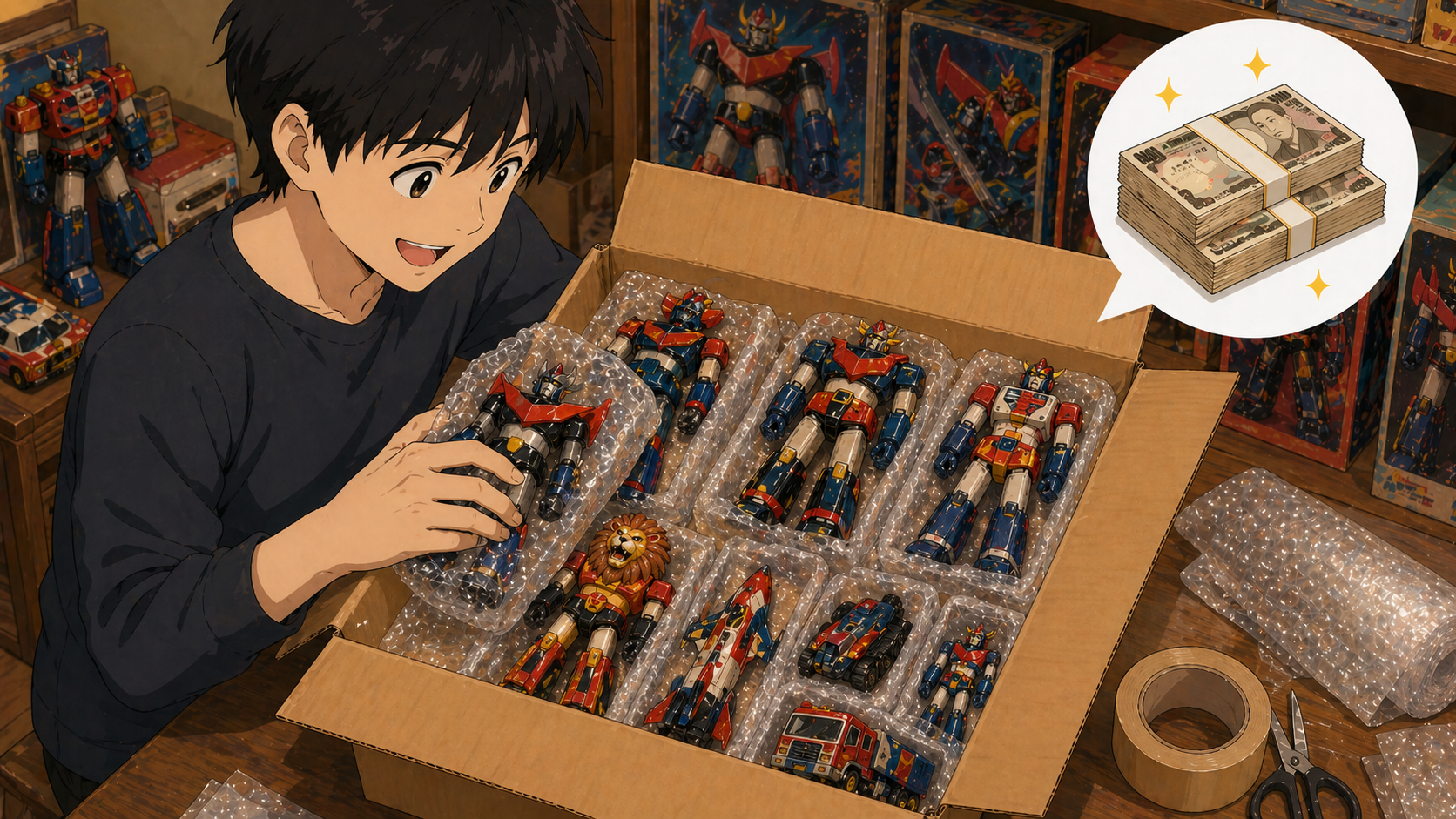 超合金ロボット玩具まとめ売りイメージ