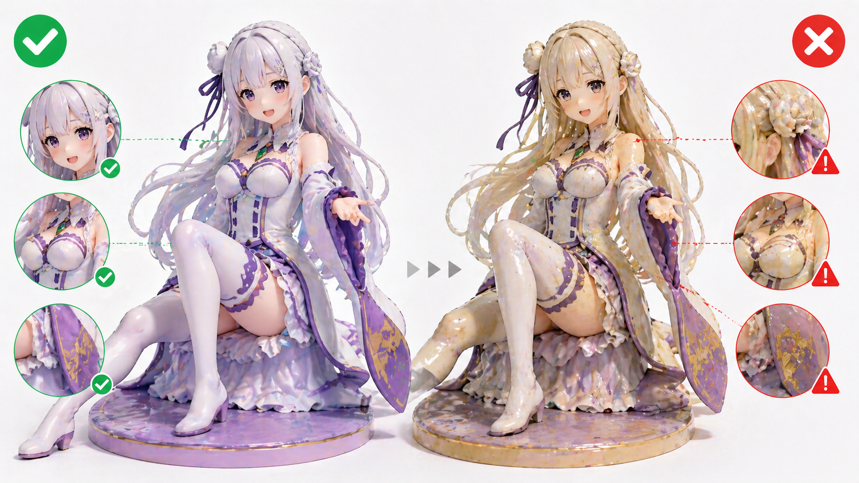 スケールフィギュア劣化比較イメージ